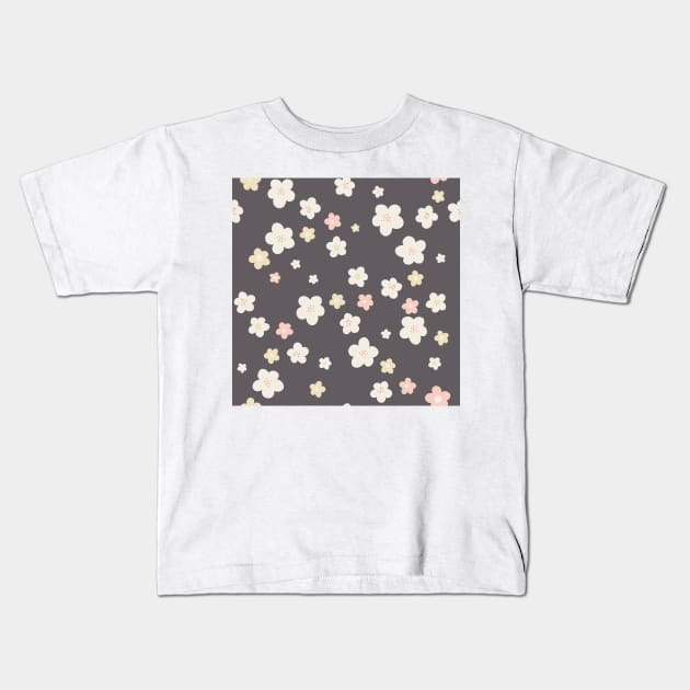 Pretty daisies repeat pattern print Kids T-Shirt by NattyDesigns